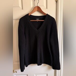 Black V-Neck Sweater from Line